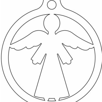 Intra απο ξύλο plywood 3mm-4mm πάχος – Μπιχλιμπίδι με χριστουγεννιάτικο δέντρο αγγέλου 50x60 cm INTRAVECTRY-MY560631 - Image 3