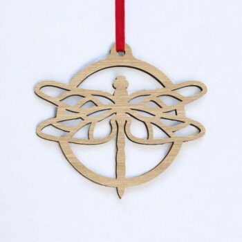 Intra απο ξύλο plywood 3mm-4mm πάχος – Χριστουγεννιάτικο μπιχλιμπίδι Dragonfly 12x15 cm INTRAVECTRY-MY546500 - Image 2