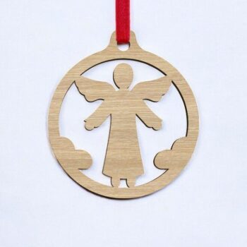 Intra απο ξύλο plywood 3mm-4mm πάχος – Διακόσμηση χριστουγεννιάτικου δέντρου Angel Bauble 30x35 cm INTRAVECTRY-MY553086 - Image 2