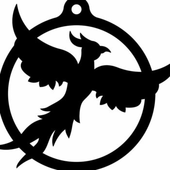 Intra απο ξύλο plywood 3mm-4mm πάχος – Χριστουγεννιάτικο μπιχλιμπίδι Phoenix Bird 10x10 cm INTRAVECTRY-MY551462 - Image 3