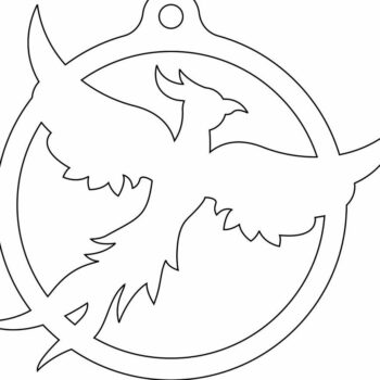 Intra απο ξύλο plywood 3mm-4mm πάχος – Χριστουγεννιάτικο μπιχλιμπίδι Phoenix Bird 10x10 cm INTRAVECTRY-MY551462 - Image 4