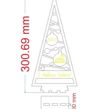 Intra απο ξύλο plywood 3mm-4mm πάχος – Εξατομικευμένη βάση προβολής Χριστουγεννιάτικου Δέντρου 50x60 cm INTRAVECTRY-MY548592 - Image 3