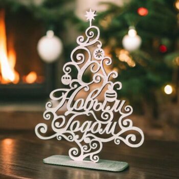 Intra απο ξύλο plywood 3mm-4mm πάχος – Στάση Χριστουγεννιάτικου Δέντρου 12x15 cm INTRAVECTRY-MY560494 - Image 2