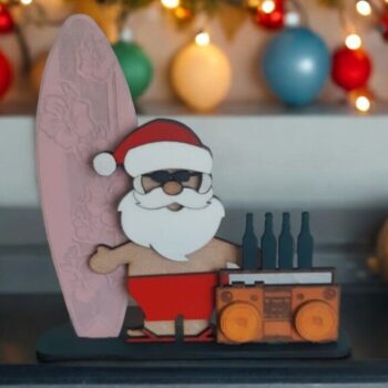 Intra απο ξύλο plywood 3mm-4mm πάχος – Άγιος Βασίλης με χριστουγεννιάτικη διακόσμηση σανίδα του σερφ 40x40 cm INTRAVECTRY-MY547348 - Image 3