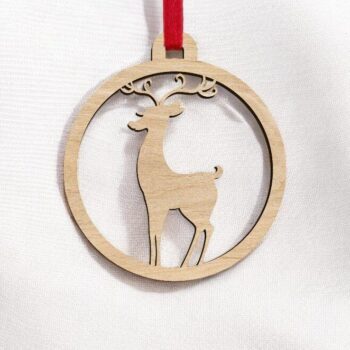 Intra απο ξύλο plywood 3mm-4mm πάχος – Διακόσμηση χριστουγεννιάτικου δέντρου με στολίδια ελαφιών 15x15 cm INTRAVECTRY-MY542717 - Image 2