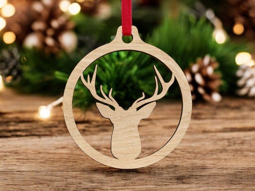 Intra απο ξύλο plywood 3mm-4mm πάχος – Μπιχλιμπίδι με ελάφια 20x20 cm INTRAVECTRY-MY546531