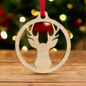 Intra απο ξύλο plywood 3mm-4mm πάχος – Μπιχλιμπίδι με κεφάλι ταράνδου 12x15 cm INTRAVECTRY-MY548875