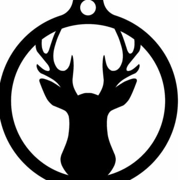 Intra απο ξύλο plywood 3mm-4mm πάχος – Μπιχλιμπίδι με κεφάλι ταράνδου 20x20 cm INTRAVECTRY-MY545273 - Image 3