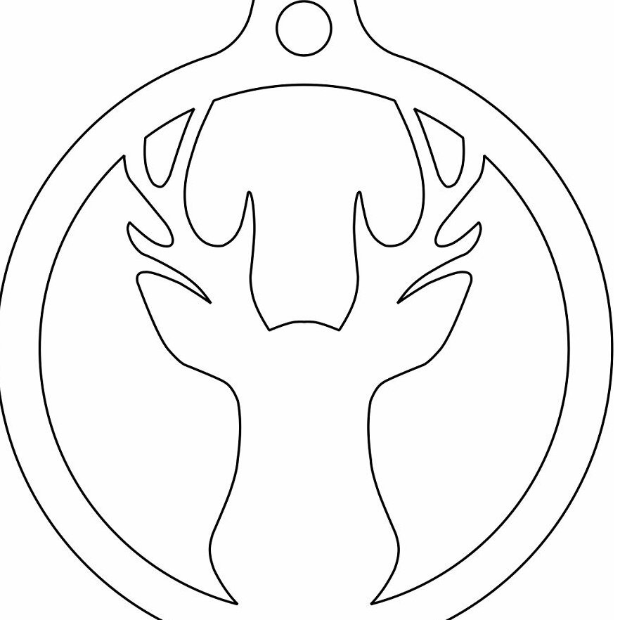 Intra απο ξύλο plywood 3mm-4mm πάχος – Μπιχλιμπίδι με κεφάλι ταράνδου 20x20 cm INTRAVECTRY-MY545273 - Image 4