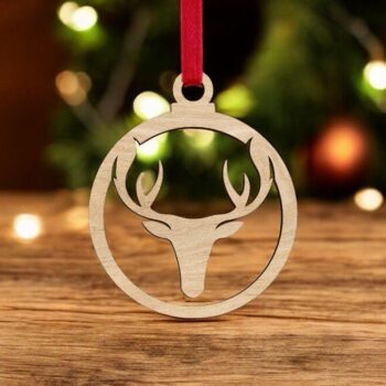 Intra απο ξύλο plywood 3mm-4mm πάχος – Μπιχλιμπίδι με κεφάλι ελαφιού 25x30 cm INTRAVECTRY-MY549367 - Image 1