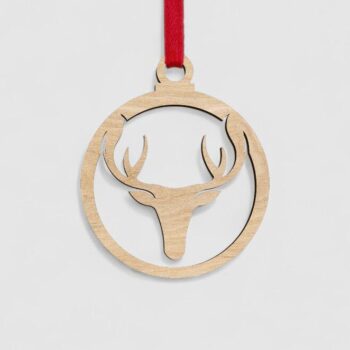 Intra απο ξύλο plywood 3mm-4mm πάχος – Μπιχλιμπίδι με κεφάλι ελαφιού 25x30 cm INTRAVECTRY-MY549367 - Image 2