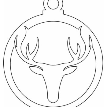 Intra απο ξύλο plywood 3mm-4mm πάχος – Μπιχλιμπίδι με κεφάλι ελαφιού 25x30 cm INTRAVECTRY-MY549367 - Image 4