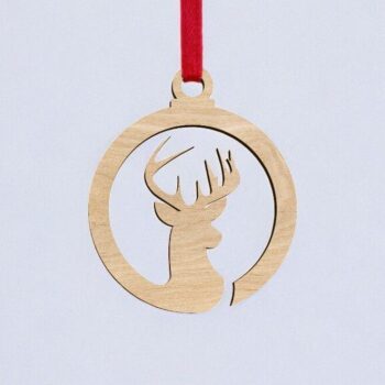 Intra απο ξύλο plywood 3mm-4mm πάχος – Μοναδικό χριστουγεννιάτικο μπιχλιμπίδι ελαφιού 40x40 cm INTRAVECTRY-MY545295 - Image 2