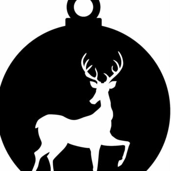 Intra απο ξύλο plywood 3mm-4mm πάχος – Χριστουγεννιάτικη Μπάλα ελαφιών 15x15 cm INTRAVECTRY-MY552586 - Image 3