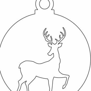 Intra απο ξύλο plywood 3mm-4mm πάχος – Χριστουγεννιάτικη Μπάλα ελαφιών 15x15 cm INTRAVECTRY-MY552586 - Image 4