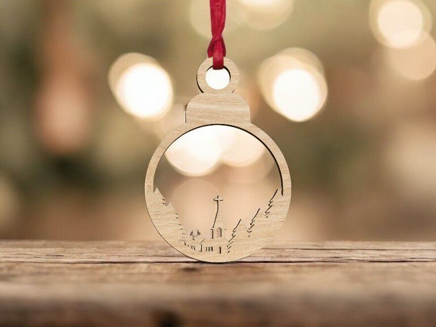 Intra απο ξύλο plywood 3mm-4mm πάχος – Χριστουγεννιάτικο μπιχλιμπίδι Σκηνής της Χώρας των Θαυμάτων 25x25 cm INTRAVECTRY-MY550679