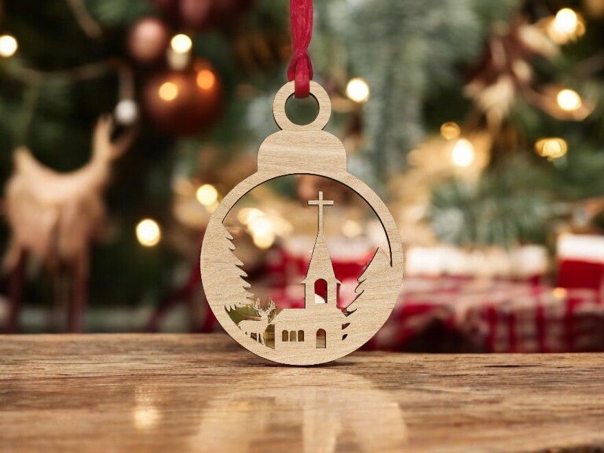 Intra απο ξύλο plywood 3mm-4mm πάχος – Θρησκευτικό Χριστουγεννιάτικο μπιχλιμπίδι 45x50 cm INTRAVECTRY-MY551536