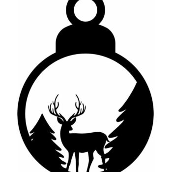 Intra απο ξύλο plywood 3mm-4mm πάχος – Μπιχλιμπίδι με χριστουγεννιάτικο δέντρο ελάφια στο δάσος 40x40 cm INTRAVECTRY-MY545316 - Image 3