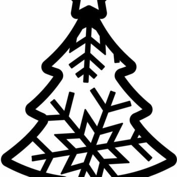 Intra απο ξύλο plywood 3mm-4mm πάχος – Χριστουγεννιάτικο δέντρο με νιφάδα χιονιού στολίδι 30x35 cm INTRAVECTRY-MY542753 - Image 3