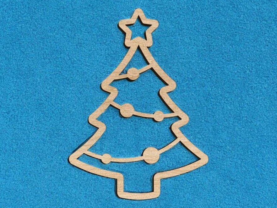 Intra απο ξύλο plywood 3mm-4mm πάχος – Στολίδι χειροτεχνίας χριστουγεννιάτικου δέντρου 25x25 cm INTRAVECTRY-MY549963
