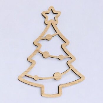 Intra απο ξύλο plywood 3mm-4mm πάχος – Στολίδι χειροτεχνίας χριστουγεννιάτικου δέντρου 25x25 cm INTRAVECTRY-MY549456 - Image 2