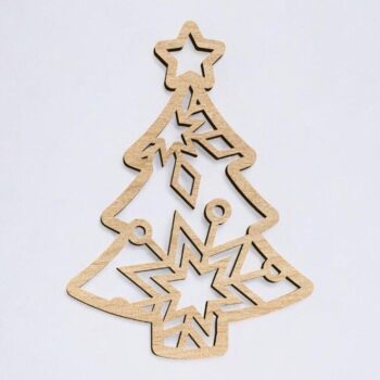 Intra απο ξύλο plywood 3mm-4mm πάχος – Στολίδι Χριστουγεννιάτικου Δέντρου Star Snowflake 12x15 cm INTRAVECTRY-MY552689 - Image 2