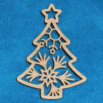 Intra απο ξύλο plywood 3mm-4mm πάχος – Στολίδι Χριστουγεννιάτικου δέντρου με θέμα νιφάδα χιονιού 15x15 cm INTRAVECTRY-MY548174 - Image 1