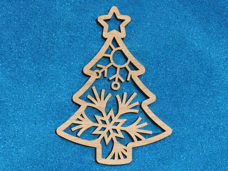 Intra απο ξύλο plywood 3mm-4mm πάχος – Στολίδι Χριστουγεννιάτικου δέντρου με θέμα νιφάδα χιονιού 30x30 cm INTRAVECTRY-MY543784