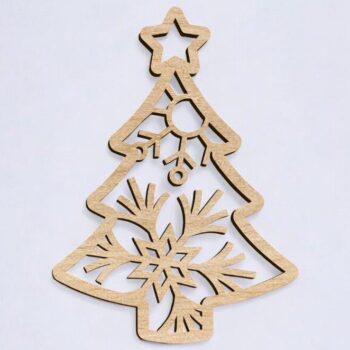 Intra απο ξύλο plywood 3mm-4mm πάχος – Στολίδι Χριστουγεννιάτικου δέντρου με θέμα νιφάδα χιονιού 15x15 cm INTRAVECTRY-MY548174 - Image 2