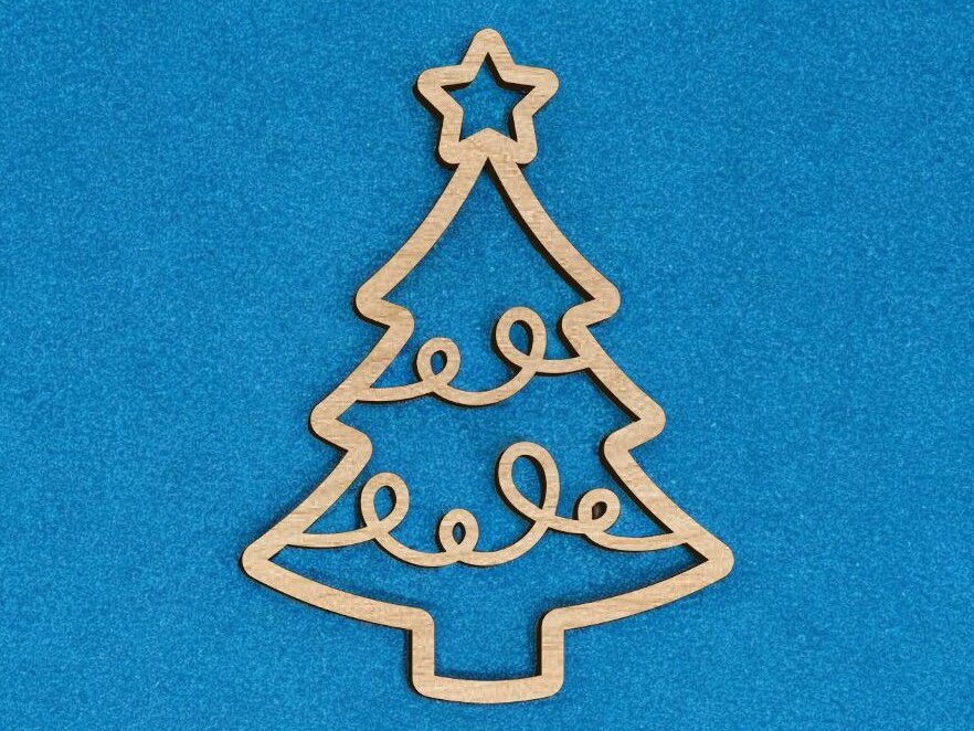 Intra απο ξύλο plywood 3mm-4mm πάχος – Star on Top Στολίδι Χριστουγεννιάτικου Δέντρου 12x15 cm INTRAVECTRY-MY551633