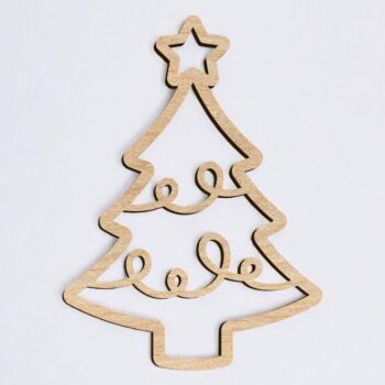 Intra απο ξύλο plywood 3mm-4mm πάχος – Star on Top Στολίδι Χριστουγεννιάτικου Δέντρου 25x25 cm INTRAVECTRY-MY550771 - Image 2