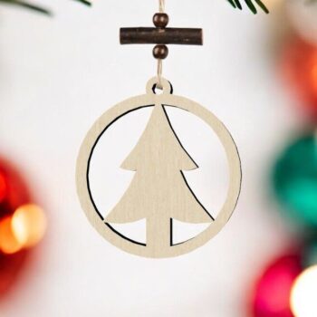 Intra απο ξύλο plywood 3mm-4mm πάχος – Μπάλα διακόσμησης Χριστουγεννιάτικου Δέντρου 12x15 cm INTRAVECTRY-MY549268 - Image 1