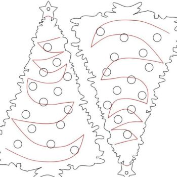 Intra απο ξύλο plywood 3mm-4mm πάχος – Σκουλαρίκια Χριστουγεννιάτικου Δέντρου 30x35 cm INTRAVECTRY-MY544614 - Image 3