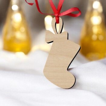 Intra απο ξύλο plywood 3mm-4mm πάχος – Χριστουγεννιάτικο στολίδι κάλτσας 50x60 cm INTRAVECTRY-MY547118 - Image 1