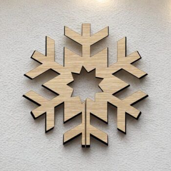 Intra απο ξύλο plywood 3mm-4mm πάχος – Ξύλινη διακόσμηση με νιφάδες χιονιού 30x30 cm INTRAVECTRY-MY543731 - Image 1