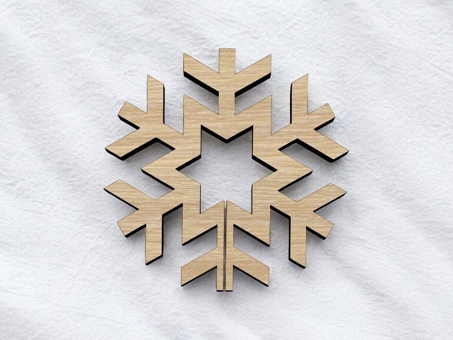 Intra απο ξύλο plywood 3mm-4mm πάχος – Σχέδιο αποκοπής νιφάδας χιονιού 45x50 cm INTRAVECTRY-MY552064