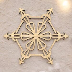 Intra απο ξύλο plywood 3mm-4mm πάχος – Διακοσμητικό ξύλινο κούφωμα νιφάδας χιονιού για χειροτεχνία 15x20 cm INTRAVECTRY-MY553903