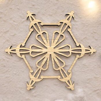 Intra απο ξύλο plywood 3mm-4mm πάχος – Διακοσμητικό ξύλινο κούφωμα νιφάδας χιονιού για χειροτεχνία 30x30 cm INTRAVECTRY-MY549610 - Image 1