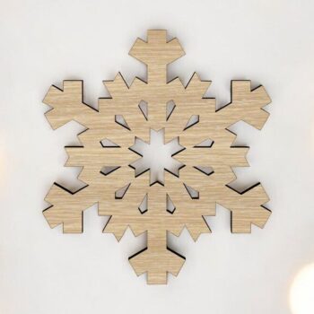 Intra απο ξύλο plywood 3mm-4mm πάχος – Ημιτελές σχήμα αποκοπής νιφάδας χιονιού από ξύλο 10x10 cm INTRAVECTRY-MY549615 - Image 1