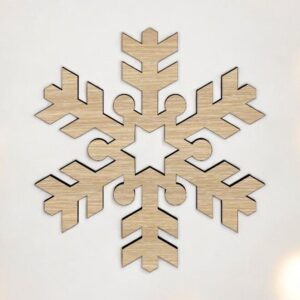 Intra απο ξύλο plywood 3mm-4mm πάχος – Ξύλινη χειροτεχνία με νιφάδα χιονιού 20x25 cm INTRAVECTRY-MY550376