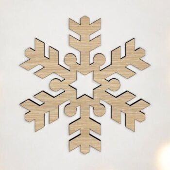 Intra απο ξύλο plywood 3mm-4mm πάχος – Ξύλινη χειροτεχνία με νιφάδα χιονιού 20x25 cm INTRAVECTRY-MY550376 - Image 1