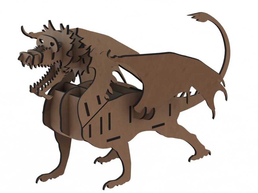 Intra απο ξύλο plywood 3mm-4mm πάχος – Στήριγμα τηλεχειριστηρίου Dragon Shape 50x60 cm INTRAVECTRY-MY553031