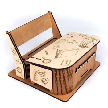 Intra απο ξύλο plywood 3mm-4mm πάχος – Desk Stationery Organizer Κουτί αποθήκευσης 25x30 cm INTRAVECTRY-MY543793 - Image 2