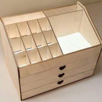 Intra απο ξύλο plywood 3mm-4mm πάχος – Κουτί αποθήκευσης γραφείου με συρτάρια 15x15 cm INTRAVECTRY-MY542865 - Image 1