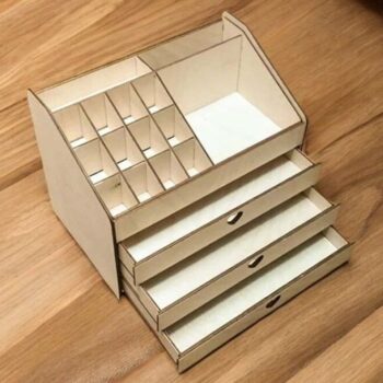 Intra απο ξύλο plywood 3mm-4mm πάχος – Κουτί αποθήκευσης γραφείου με συρτάρια 15x15 cm INTRAVECTRY-MY542865 - Image 2