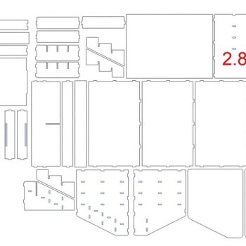 Intra απο ξύλο plywood 3mm-4mm πάχος – Κουτί αποθήκευσης γραφείου με συρτάρια 15x15 cm INTRAVECTRY-MY542865 - Image 3