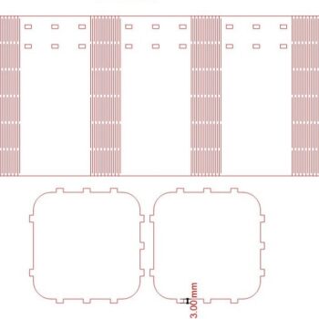 Intra απο ξύλο plywood 3mm-4mm πάχος – Ξύλινη θήκη για σκεύη με ζωντανό μεντεσέ 25x25 cm INTRAVECTRY-MY547565 - Image 2