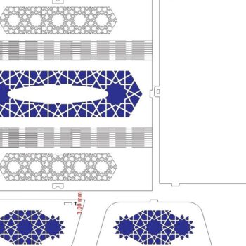 Intra απο ξύλο plywood 3mm-4mm πάχος – ξύλο αραβικού στυλ Tissue Box 25x25 cm INTRAVECTRY-MY546039 - Image 3