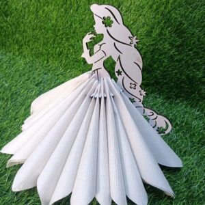 Intra απο ξύλο plywood 3mm-4mm πάχος – Κορίτσι με φλοράλ ξύλο θήκης χαρτοπετσέτας μαλλιών 20x25 cm INTRAVECTRY-MY554352