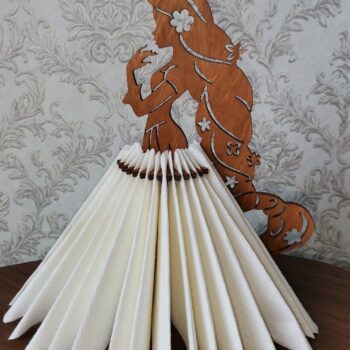 Intra απο ξύλο plywood 3mm-4mm πάχος – Κορίτσι με φλοράλ ξύλο θήκης χαρτοπετσέτας μαλλιών 20x25 cm INTRAVECTRY-MY554352 - Image 3